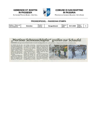 Dolomiten - „Mortiner Schneaschöpfer“ greifen zur Schaufel