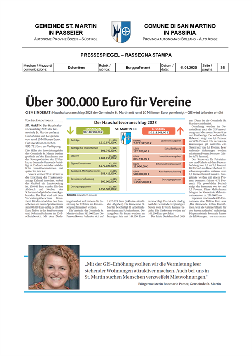 Dolomiten - Oltre 300.000 euro per le associazioni